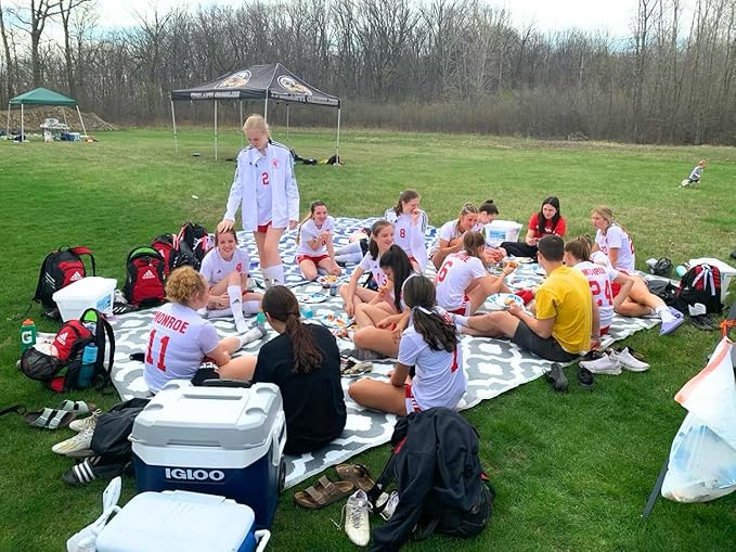 BalajeesUSA Outdoor Rugs 9 by 18 Feet Grey Reversible Recycled Plastic Straw Patio Rugs Waterproof Large RV Camper Awning mat 7070