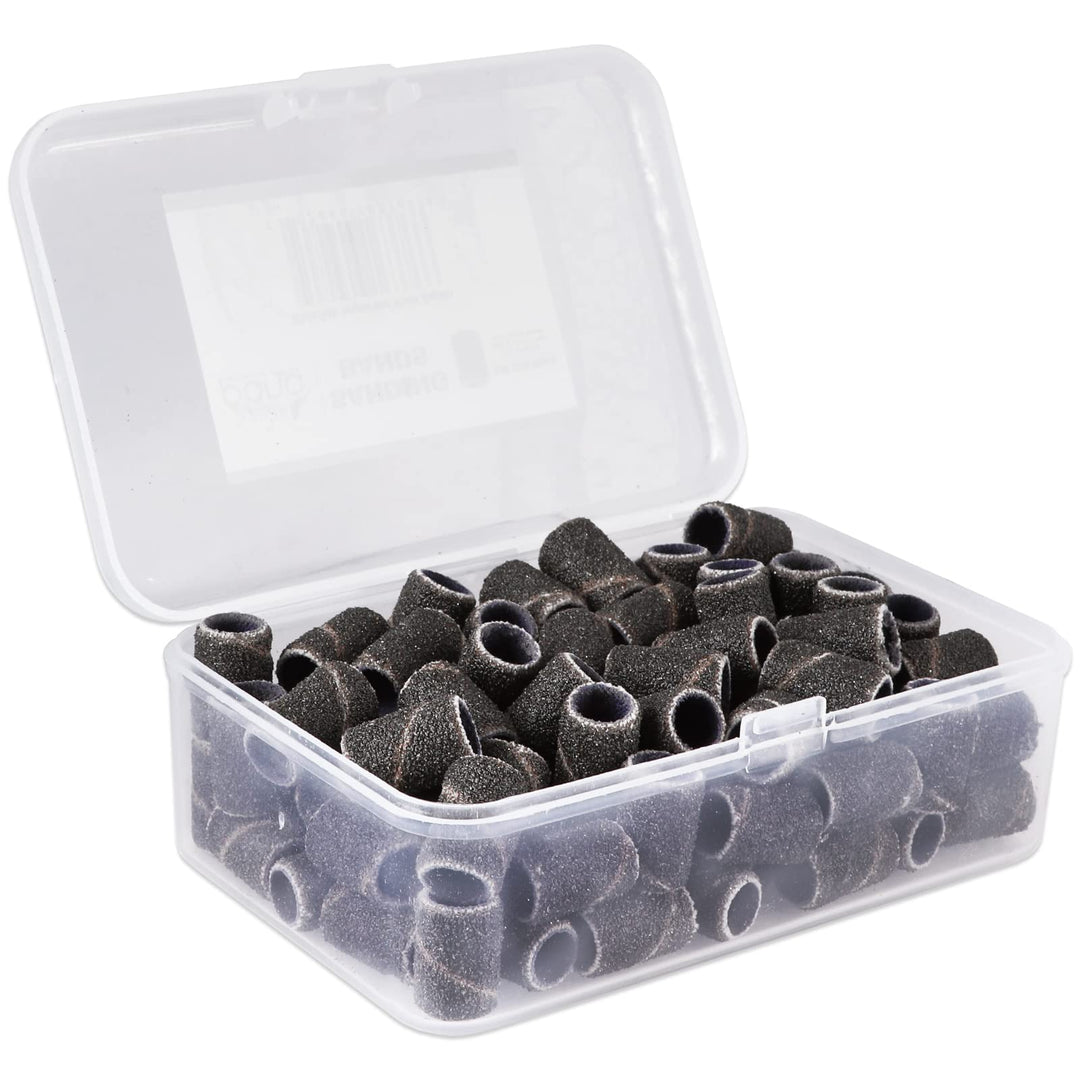 100 Pcs Large Black Nail Drill Bits Sanding Bands For Nail Drill 100 Coarse Grit - Nail File For Acrylic Nail Gel Manicures Pedi