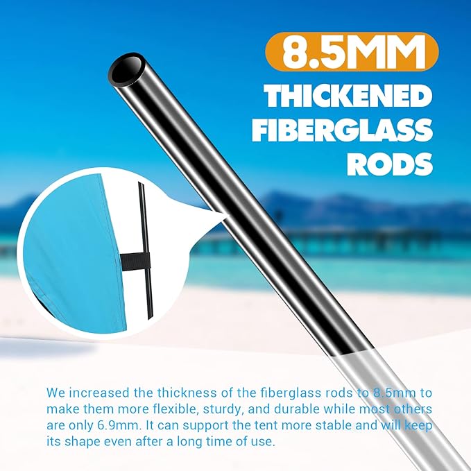 Beach Tent, Deluxe XL Pop-up Beach Tent for 4-6 Person, UPF 50+ with Dark Shelter Technology, Easy Set Up and Portable Beach Tent Sun Shelter