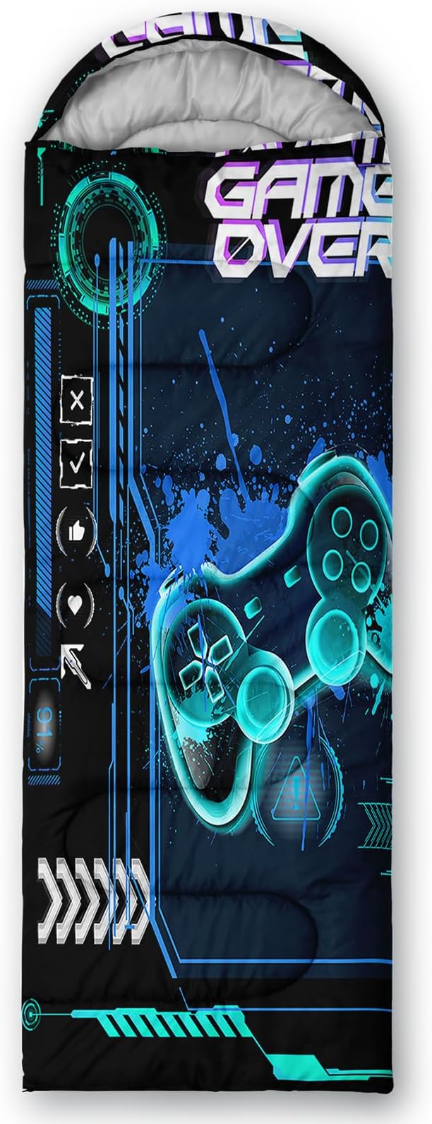 AILONEN Boys Sports Camping Sleeping Bags,Lightweight & Waterproof,3 Season Warm & Cool Weather,Black Player Basketball Sleeping Bags for Kids Adults,Travelling,Outdoors