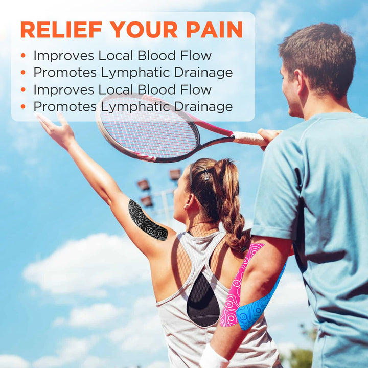 OK TAPE PRO Kinesiology Tape, 2inch x Long Roll 16ft Free Cut Tape, Elastic Athletic Tape Therapeutic Latex Free, 2 Rolls Yellow+Green