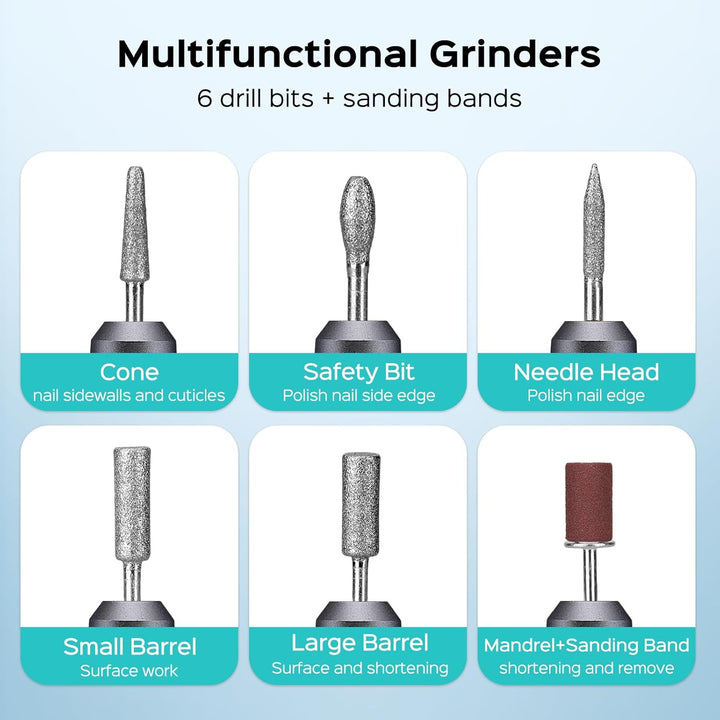 Professional Electric Nail Drill Kit | Portable Acrylic & Gel Nail File Tools