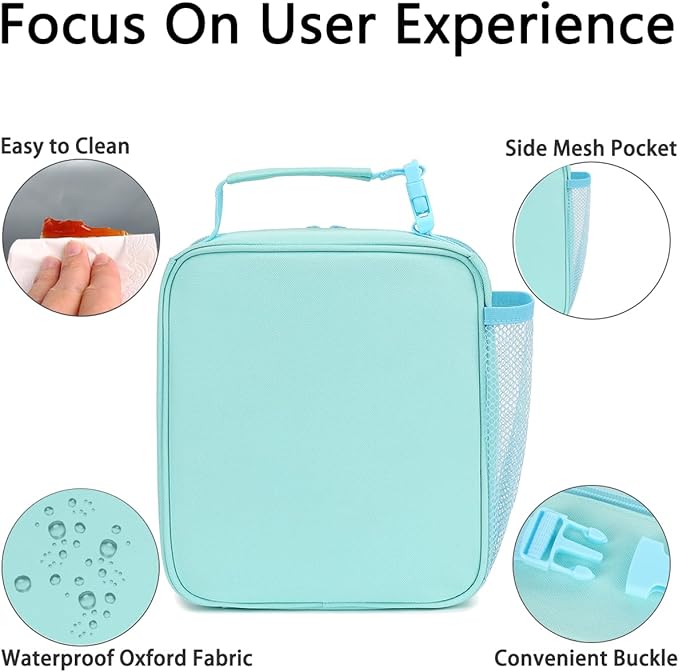 Lunch Box for Kids Boys Girls Men Women, Insulated Small Soft Cooler Lunch Bag Kit for School Work Picnic Travel - Reusable Portable lunchbox, Green