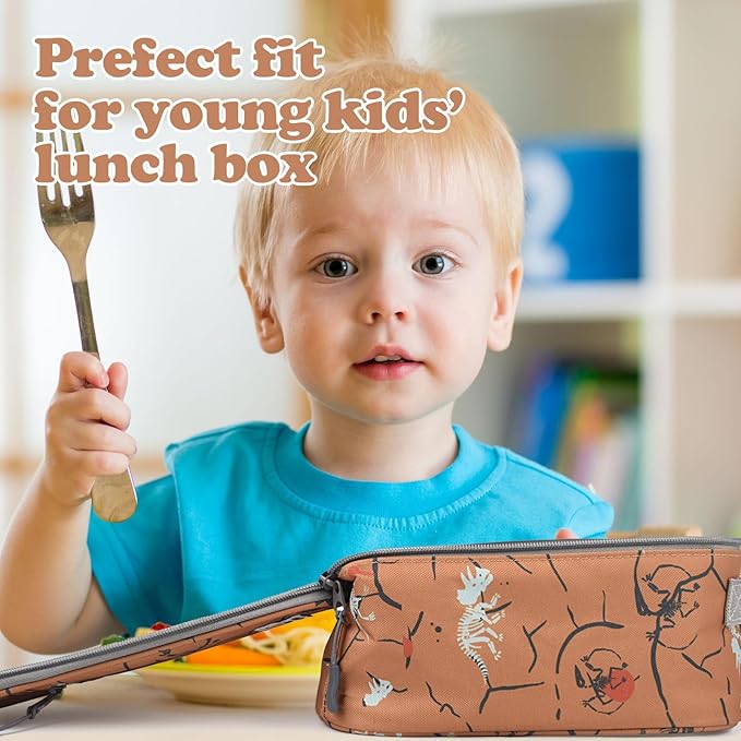 Lunch Box Kids,Premium Insulated Lunch Bag for Girls Boys,Soft Bag Mini Cooler Back to School Thermal Reusable Lunch Bag for Work School Picnic （Brown Dino