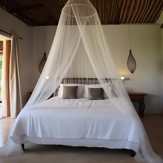 Mosquito Net for Single to King-Sized Beds – 2 Openings or Fully-Enclosed Bed Canopy – Conical Design for Decoration or Travel – Free Bag & Hanging Kit for Easy Setup