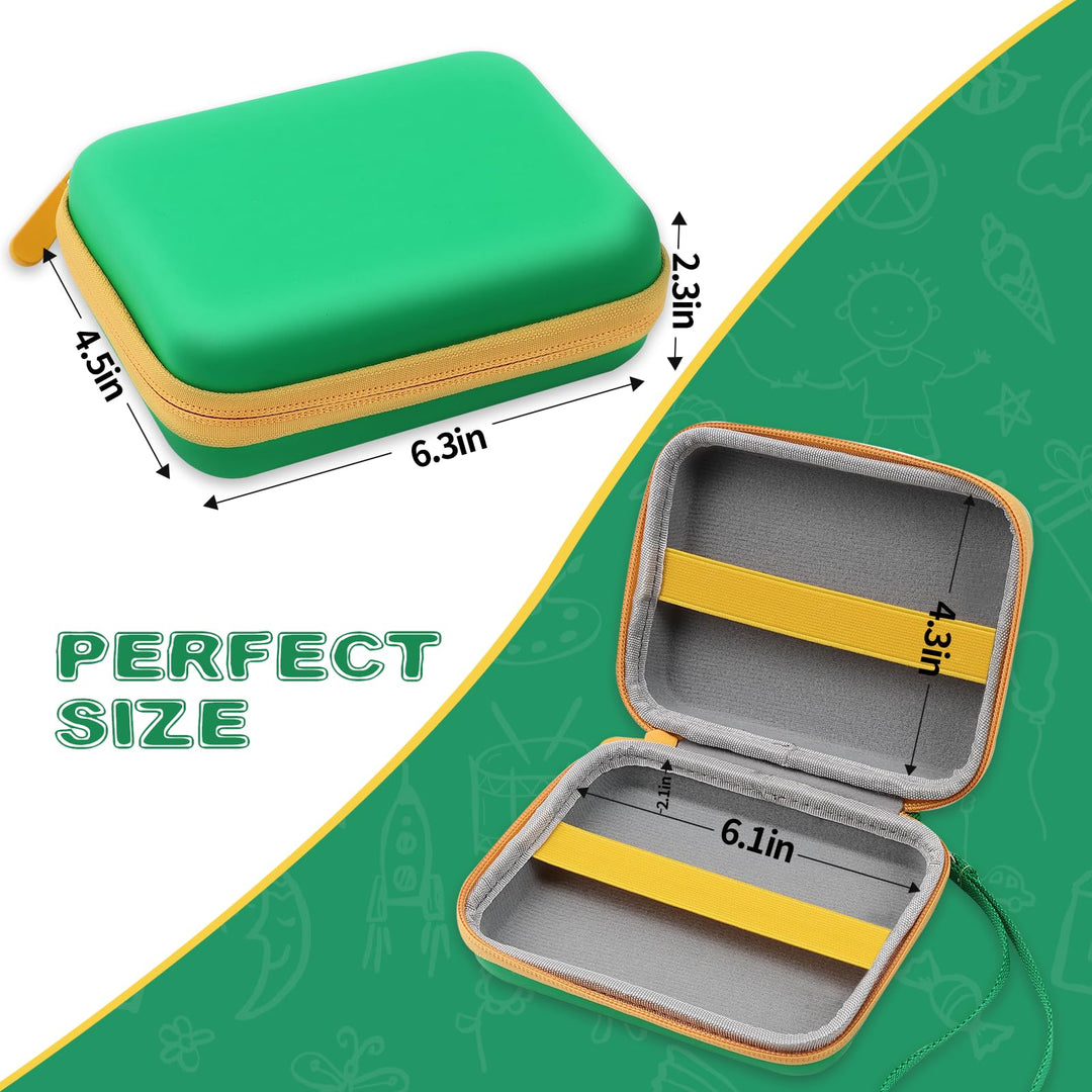 tombert Carrying case for PTCG Trading Cards, Hard-Shell Storage Box fits Magic MTG Cards and PTCG, Holds 300+ Cards(Green&Yellow)