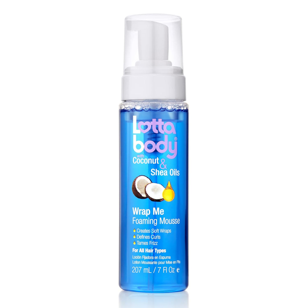 Lottabody Coconut Oil & Shea Curl Mousse | Anti-Frizz, Soft Wraps | 7 Fl Oz (2-Pack)