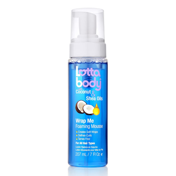 Lottabody Coconut Oil & Shea Curl Mousse | Anti-Frizz, Soft Wraps | 7 Fl Oz (2-Pack)