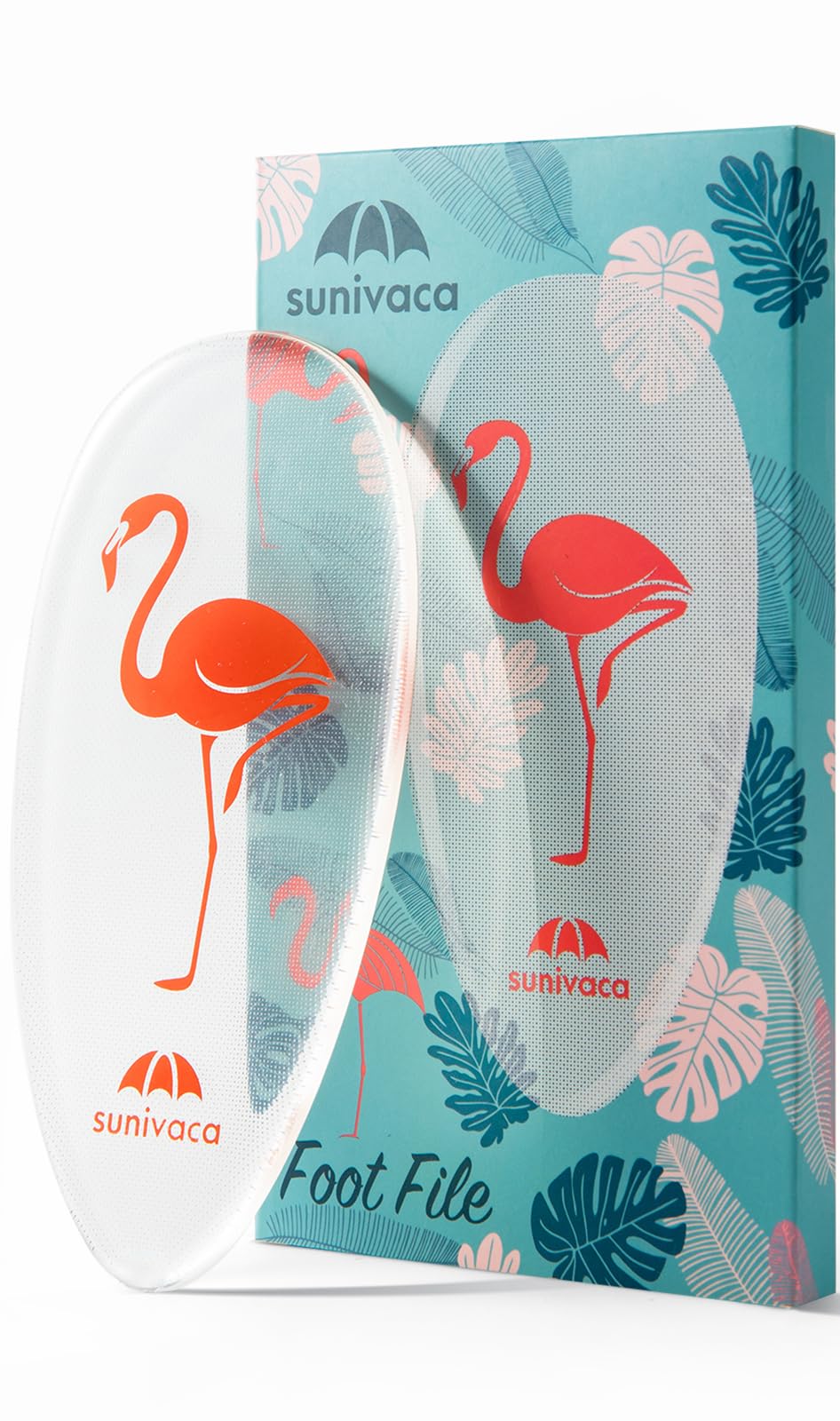 Sunivaca Glass Foot File Callus Remover For Feet, Flamingo Gifts For Women, Feet Scrubber Dead Skin Remover, Professional Pedicu