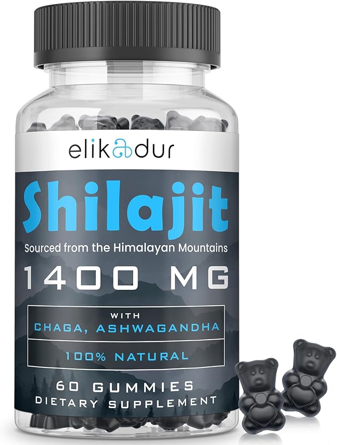 1400 MG Shilajit Gummies, Organic Shilajit Gummies with 85+ Trace Minerals, Fulvic Acid, Shilajit for Men & Women, Shilajit Resin, Shilajit Himalayan Organic for Energy, Sugar-Free, 60 Count