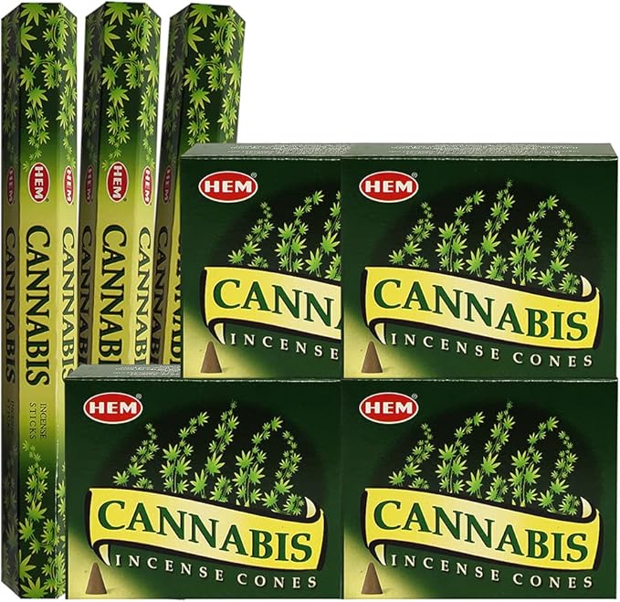 Cannabis Incense Sticks and Cone Incense Holder Variety Pack Bundle insence insense insienso