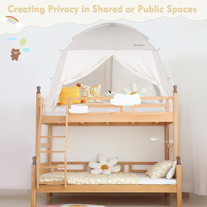 Bed Tents Canopy Bed–Privacy Dream Tent for Cozy Indoor Sleeping, Light-Reducing,and Breathable, with 4 Doors Floor Tent Bed–Available in Twin, Full, and Queen Sizes