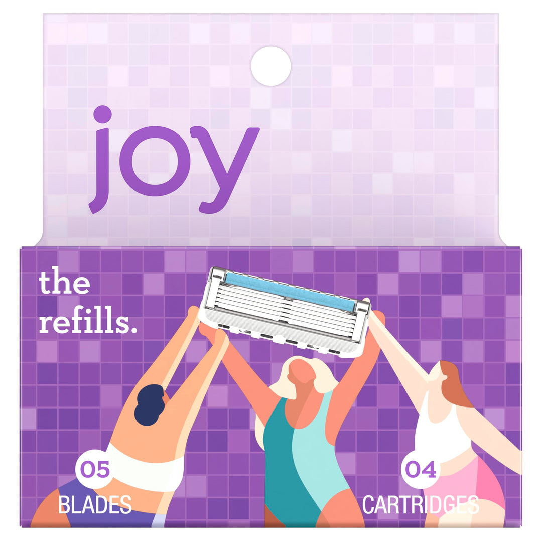 joy razor blade cartridge refill for women, 4 blade refills