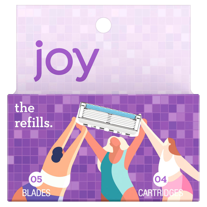 joy razor blade cartridge refill for women, 4 blade refills
