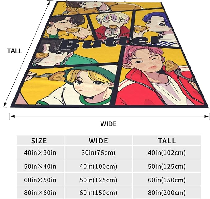 Blanket 50"X60" Soft and Comfortable Warm Fleece Throw Full Picture of Idol Group Blankets Yoga Blankets Beach Blanket Picnic Blankets for Dorm Room Decor Sofa Bed Camping Travel All Season