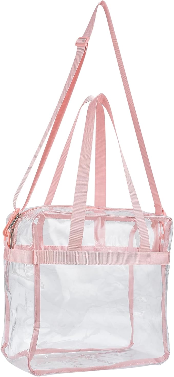 USPECLARE Clear Tote Stadium Approved, Security Travel & Gym Clear Bag for Work Sports Games Concerts