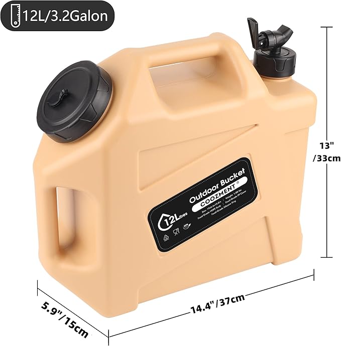 3.2 Gallon/5 Gallon Water Containers with Spigot, BPA Free Water Jug, Military Green Water Tank, Multifunction Water Storage Containers for Camping Outdoor Hiking,Emergency Stroage