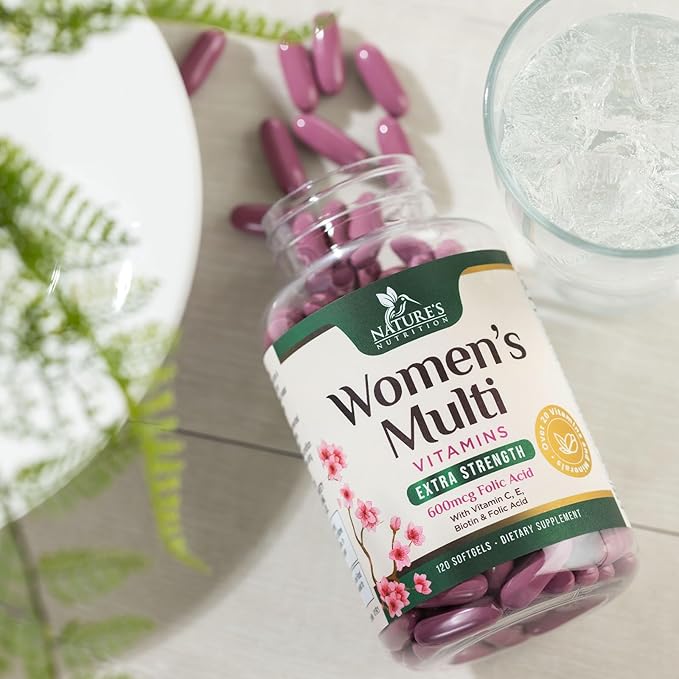 Multivitamin for Women with Iron, Calcium, Zinc, Vitamin A, C, D, E, & B Vitamins for Bone, Skin & Immune Health Support, Nature's Daily Womens Multivitamins for Women's Energy & Health, 120 Softgels
