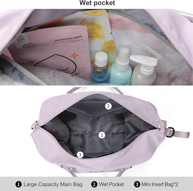 Travel Duffel Bag,Sports Tote Gym Bag,Shoulder Weekender Overnight Bag for Women