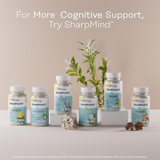 SOLARAY Ginkgo Biloba Extract with Gotu Kola - Ginko Biloba Capsules for Brain Health Support - Vegan, Lab Verified, 60-Day Guarantee - 60 Servings, 60 VegCaps (60 VegCaps)