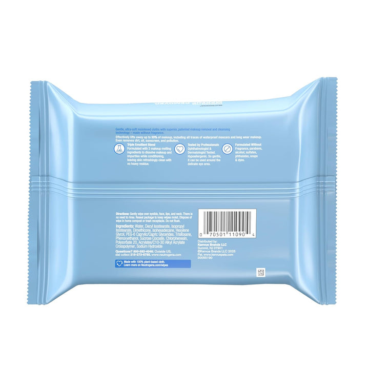Neutrogena Makeup Remover Wipes | Fragrance-Free, Ultra-Soft, 25 Ct