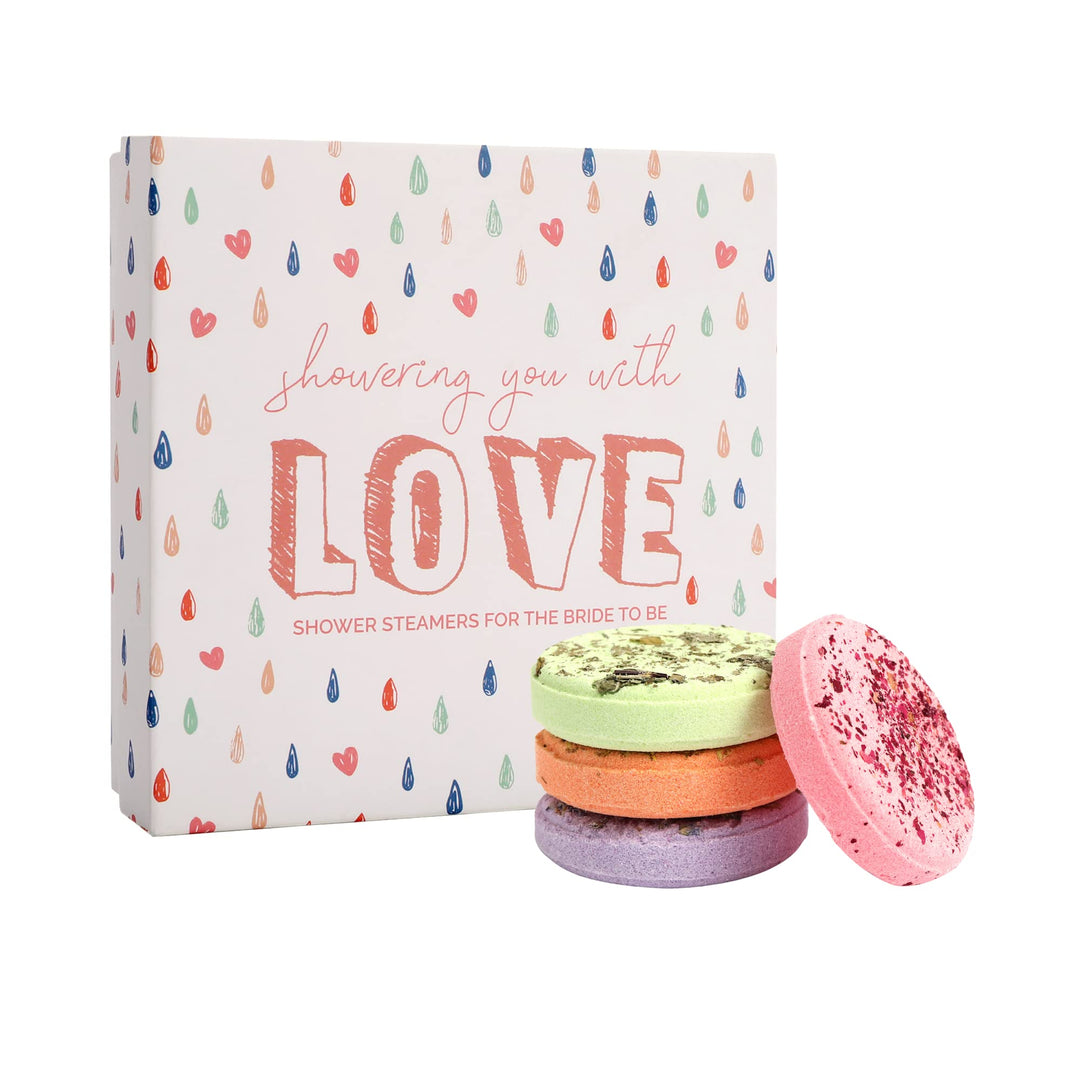 Pop Fizz Designs Bridal Shower Steamers (4 Scents) | Aromatherapy Shower | Unique Bridal Shower Gifts Couples Shower Bombs