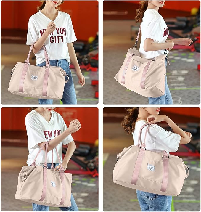 Travel Duffel Bag,Sports Tote Gym Bag,Shoulder Weekender Overnight Bag for Women
