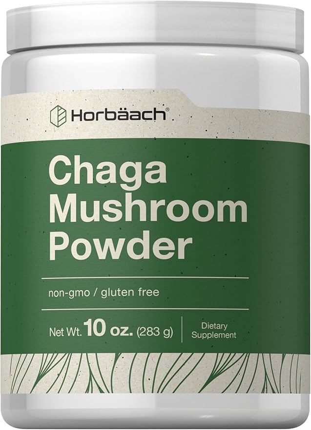Horbäach Chaga Mushroom Powder | 10 Ounce | Vegan, Non-GMO & Gluten Free Supplement
