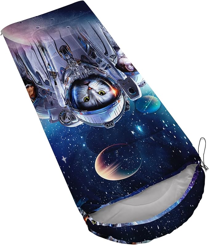 AILONEN Boys Sports Camping Sleeping Bags,Lightweight & Waterproof,3 Season Warm & Cool Weather,Black Player Basketball Sleeping Bags for Kids Adults,Travelling,Outdoors