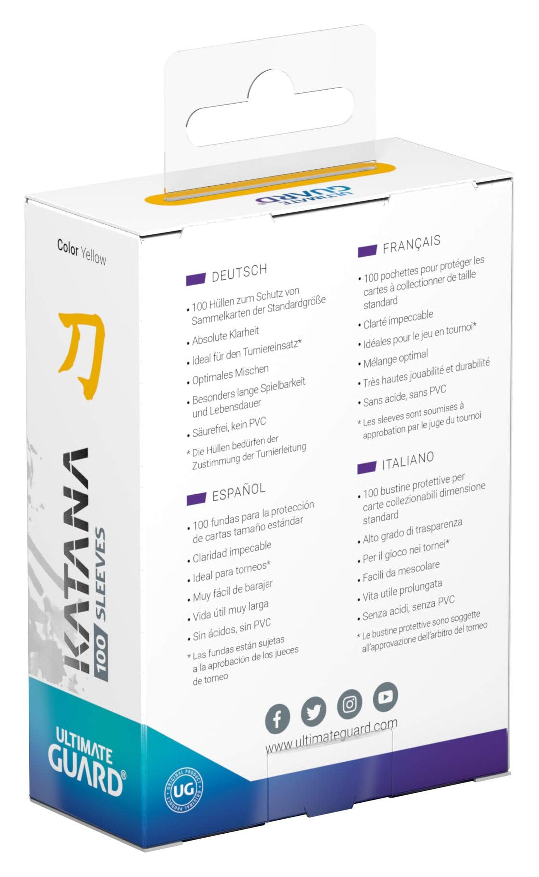 Ultimate Guard Katana Sleeves Standard Size Yellow (100)