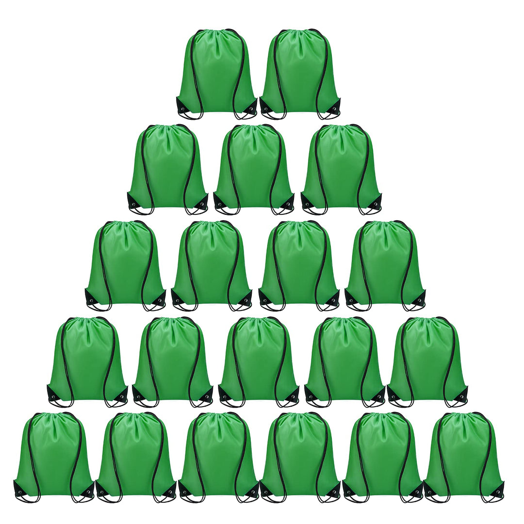 Vorspack Drawstring Backpacks Bulk 20 Pieces String Bags Customized Bags for Party Gym Sport Trip - Green
