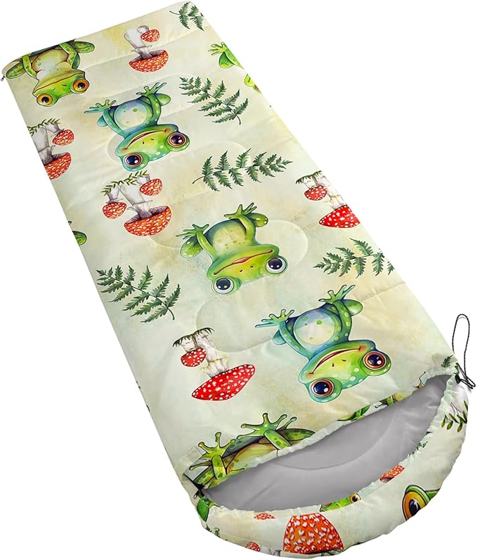 AILONEN Kids Floral Cat Camping Sleeping Bags,Lightweight & Waterproof,3 Season Warm & Cool Weather,Kawaii Kitten Sleeping Bags for Girls Adults,Travelling,Outdoors