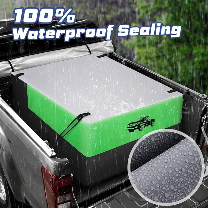 2025 Upgraded Truck Bed Cargo Bag- 26 Cubic (51''x40''x22''),100% Waterproof Pickup Bed Storage Fits Any Truck Size with 4 Stretch Cords, 1680D Heavy Duty PVC Fabric Cargo Bag
