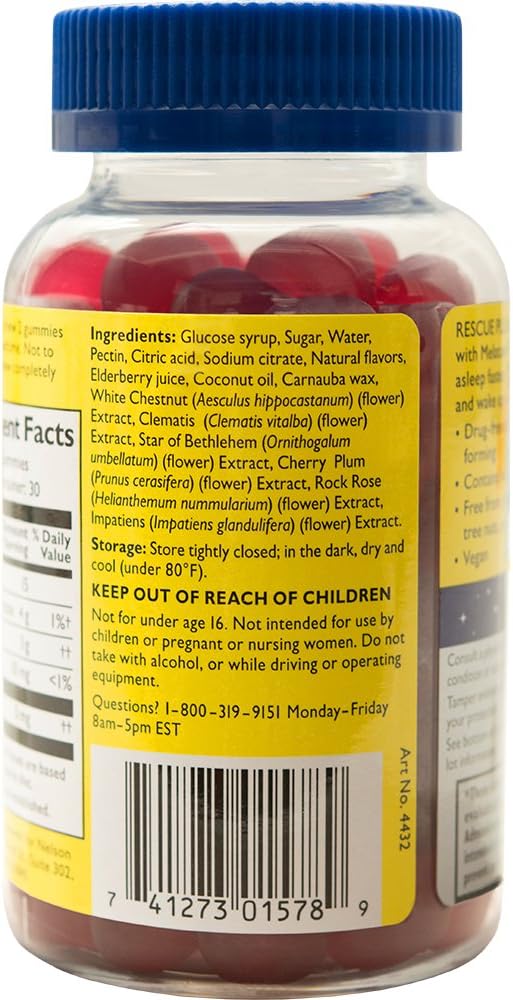 RESCUE Nighttime Sleep Aid Bundle, 3Pk - Bach Sleep Kids Dropper, 10mL Sleep Liquid Melts, 28Ct Plus Sleep Gummies with 5mg Melatonin/dose, 60Ct