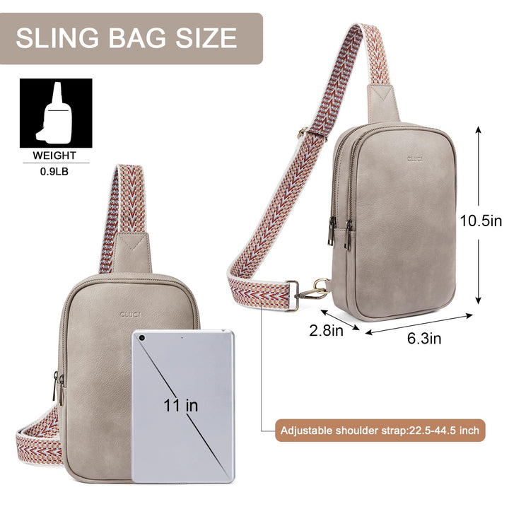 CLUCI Crossbody Bags for Women Sling Bag for Women Men Leather Large Cross Body Bag for Woman Sling Backpack Crossbody Backpack for Travel Hiking Outing