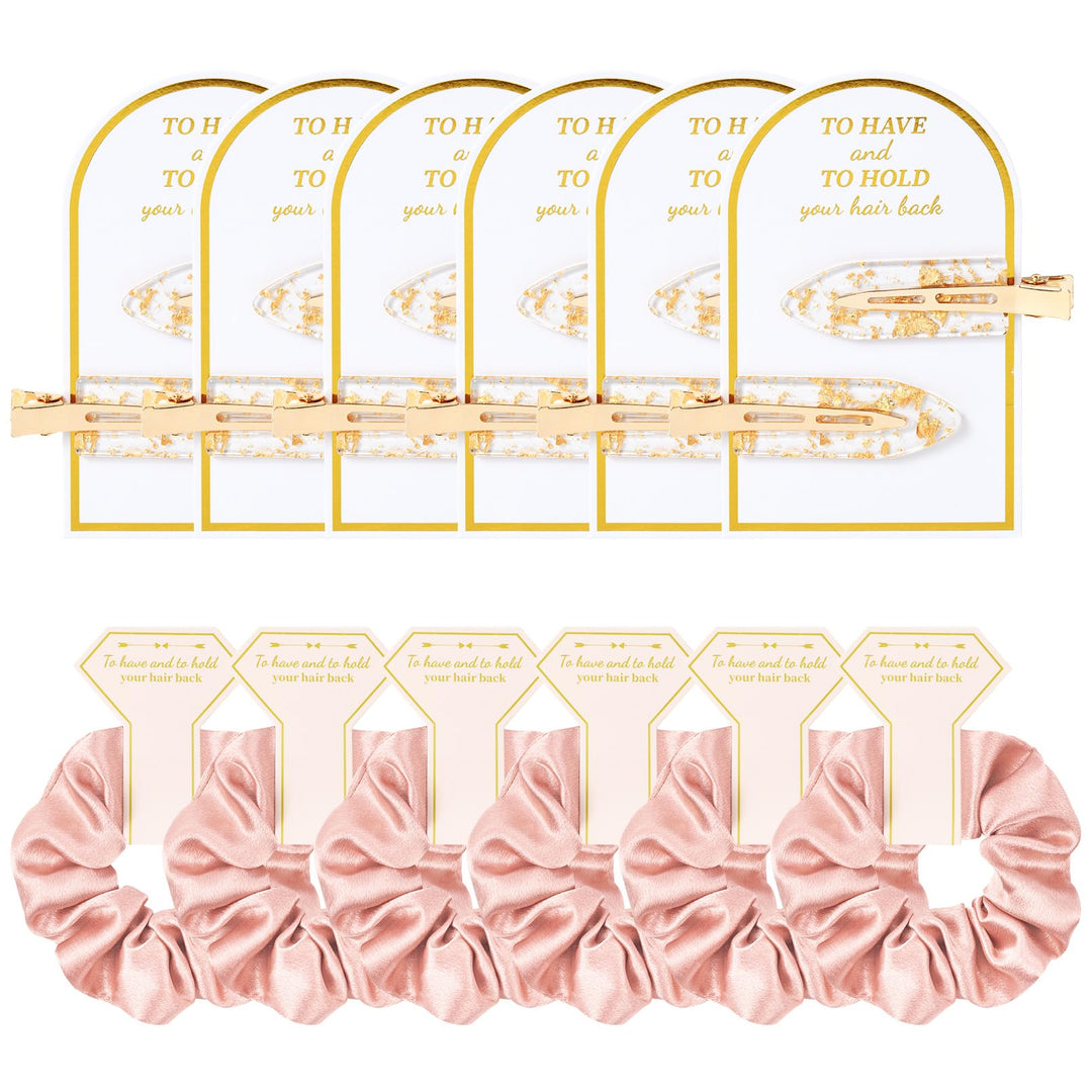 12 PCS Silk Satin Soft Hair Accessories - Bridesmaid & Wedding Favor - Bridal Shower Gifts for Women & Girls