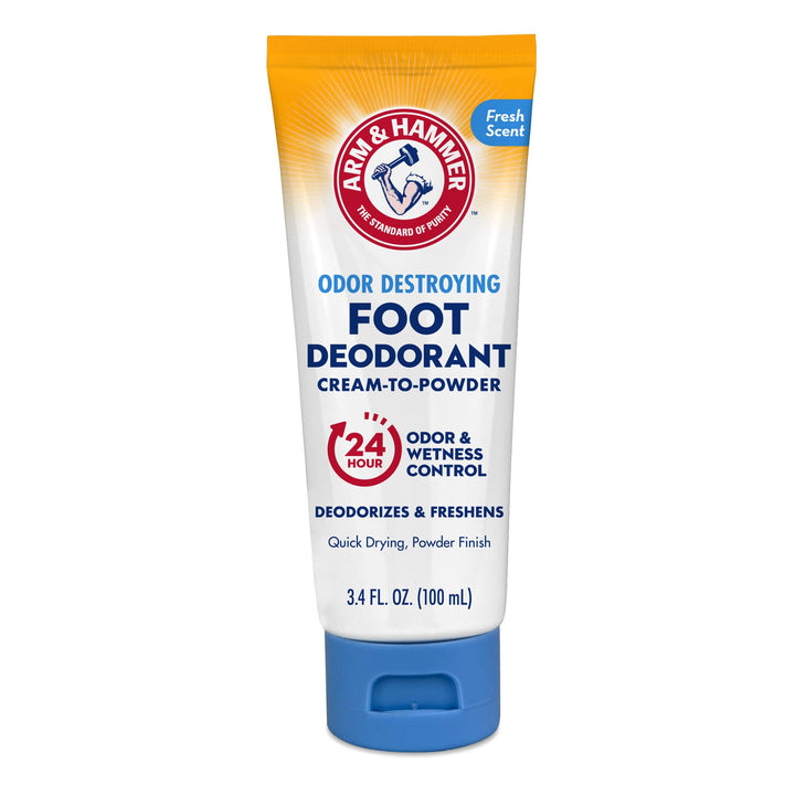 Arm & Hammer Cream to Powder Foot Deodorant, 24 Hour Protection Odor & Wetness Protection, Effective and Long Lasting Antiperspirant, Apply as Cream Dries to Powder