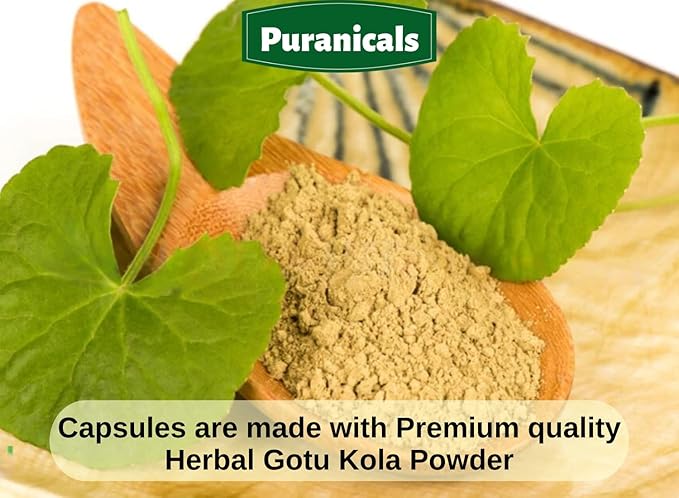 Gotu Kola Premium 320 Capsules Non GMO and Gluten Free | Herbal Supplement | 600 mg Per Serving | Made with 100% Pure Gotu Kola Powder