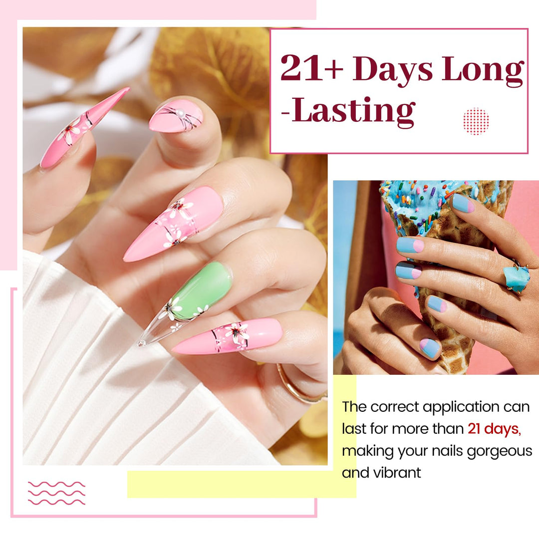 23-Piece Colorful Gel Nail Polish Kit | Classic Matte & Glossy Top Coats