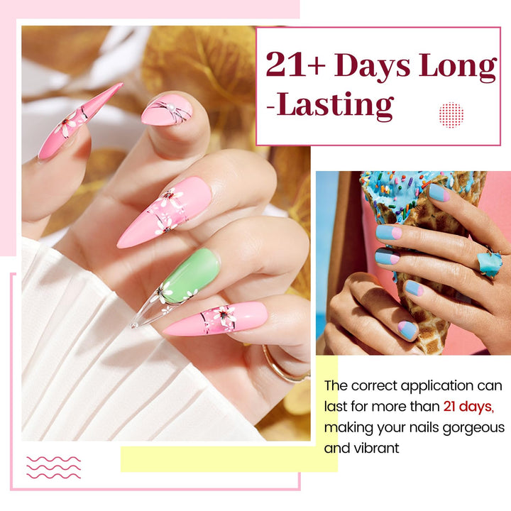 23-Piece Colorful Gel Nail Polish Kit | Classic Matte & Glossy Top Coats