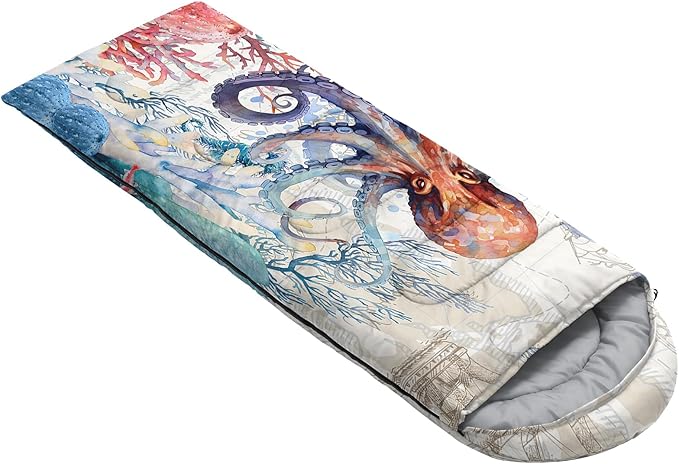 AILONEN Boys Sports Camping Sleeping Bags,Lightweight & Waterproof,3 Season Warm & Cool Weather,Black Player Basketball Sleeping Bags for Kids Adults,Travelling,Outdoors