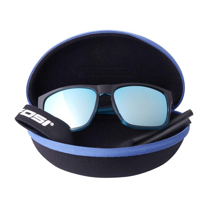 Tifosi Optics Swick Sunglasses Bundle with Case and Eyewear Straps (Onyx Blue Fade/Sky Blue Mirror)