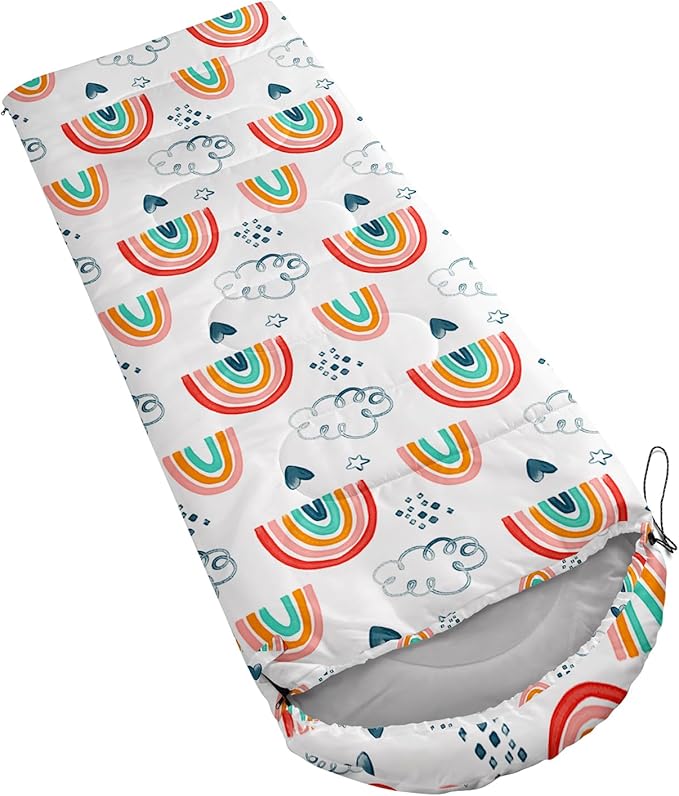 AILONEN Cartoon Fox Camping Sleeping Bag for Boys Girls Adults,Lightweight & Waterproof,3 Season Warm & Cold Weather,Portable,Kawaii Fox Printed Sleeping Bag,Traveling,Camping,Hiking