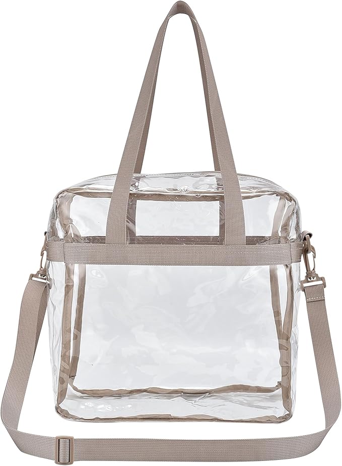 USPECLARE Clear Tote Stadium Approved, Security Travel & Gym Clear Bag for Work Sports Games Concerts