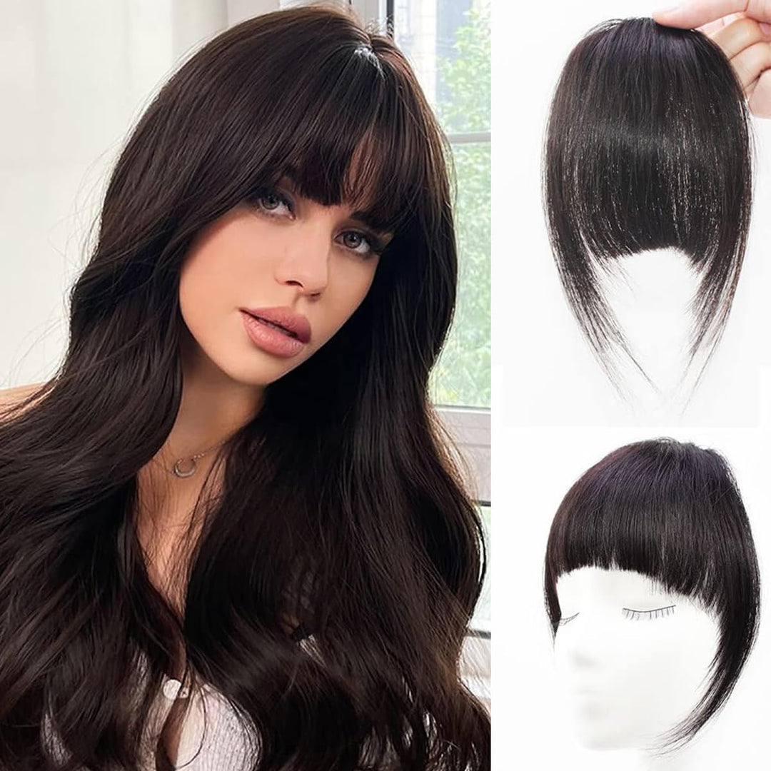 Bangs Hair Clip Dark Brown Bangs Clip In Hair Extensions For Women Clip In Bangs Real Human Hair Clip On Fringe Bangs Hairpieces