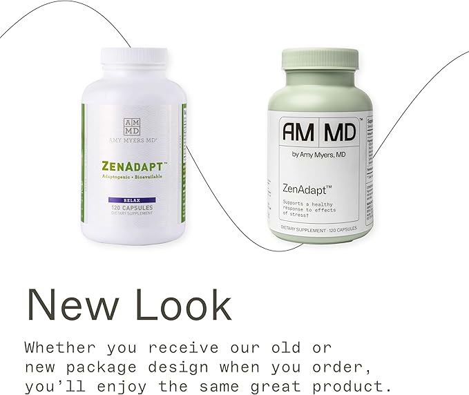 Dr Amy Myers ZenAdapt - Adaptogen Supplement Blend to Support Mind & Stress Relief - Pea (Palmitoylethanolamide) & Saffron to Help Modulate a Healthy Stress and Metabolic Response - 120 Capsules