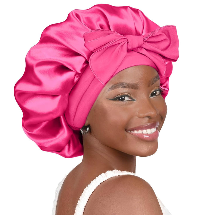 Silk Bonnet for Sleeping | Double Layer Satin Lined | Purple Hair Protection