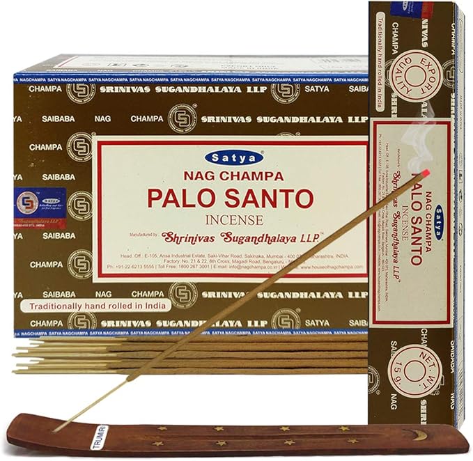 Palo Santo Incense Sticks and Incense Stick Holder Bundle Insence Insense Satya Incense