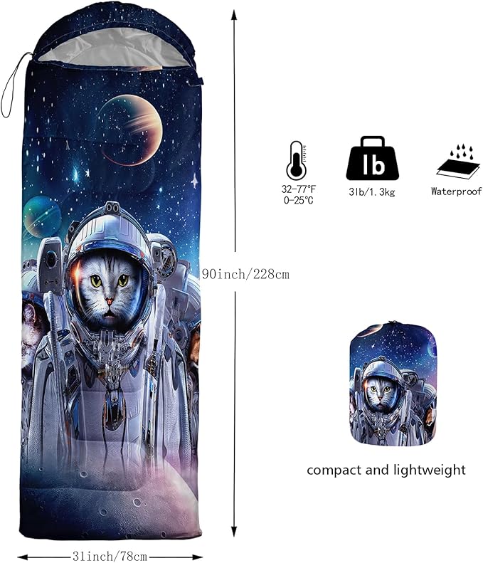 AILONEN Boys Sports Camping Sleeping Bags,Lightweight & Waterproof,3 Season Warm & Cool Weather,Black Player Basketball Sleeping Bags for Kids Adults,Travelling,Outdoors