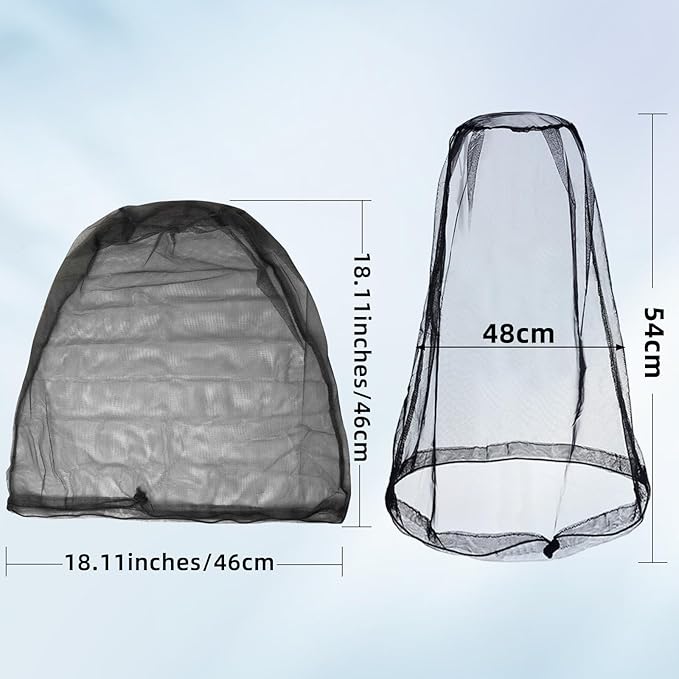 Wholelovein 8 Pack Mosquito Covers Wearable Head Net Face Mesh Protecting Net Mosquito Fly Insects Bugs